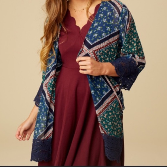 Altar’d State Boho Patchwork Kimono Cardigan/swim coverup | Size Small - Picture 1 of 7